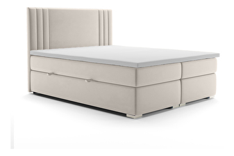 Bračni krevet Boxspring 160 cm Morcano (krem) (s prostorom za odlaganje)