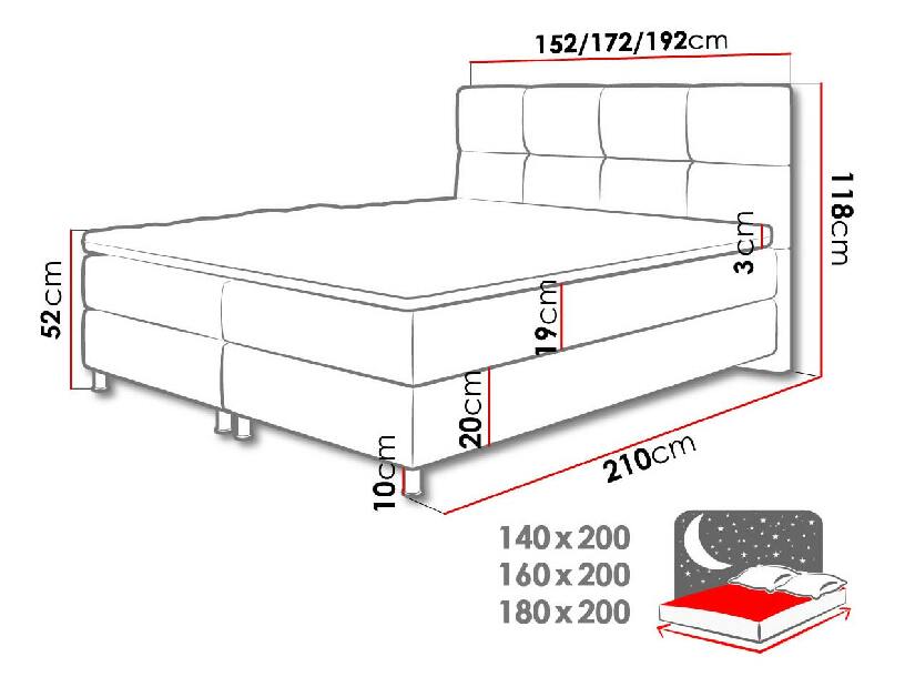 Kontinentalni krevet 180 cm Mirjan Amarydia (fresh 11)