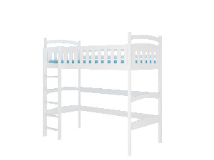 Dječji krevet na kat 200x90 cm Milo (s podnicom i madracem) (bijela)