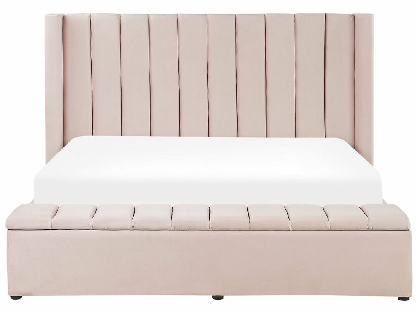 Bračni krevet 180 cm NAIROBI (tekstil) (svijetlo ružičasta) (s podnicom)