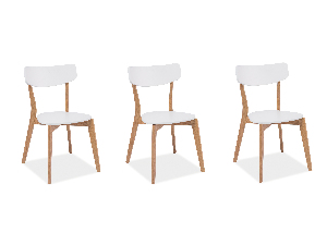 Set blagovaonskih stolica (3 kom.) Perigo (hrast + bijela) *outlet moguća oštećenja