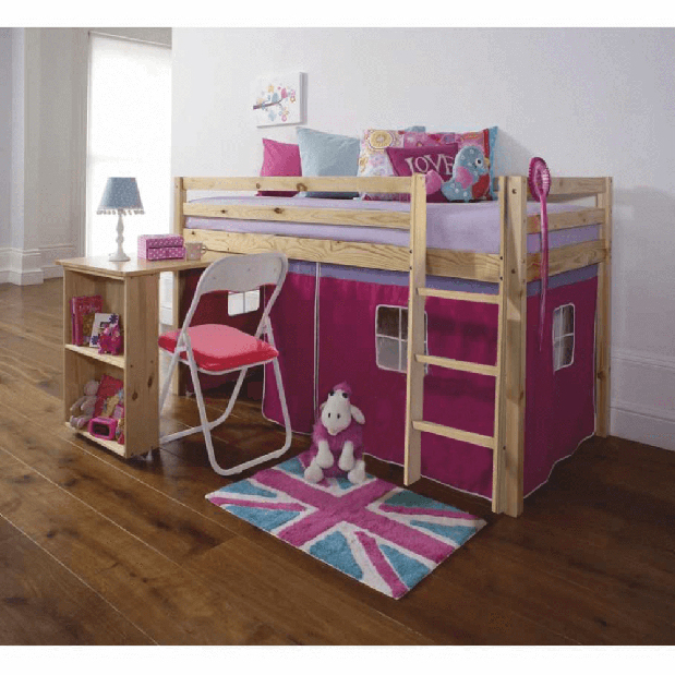 Dječji krevet s PC stolićem 90 cm Alzaria (ružičasta)