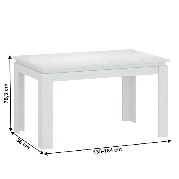 Blagovaonski stol Lafer (bijela) (za 4 do 6 osoba)