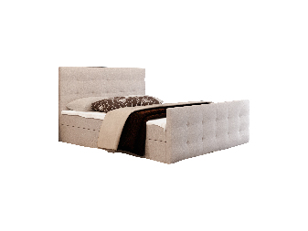 Bračni krevet  Boxspring 200 cm Milagros 2 (bež) (s madracem i prostorom za odlaganje)