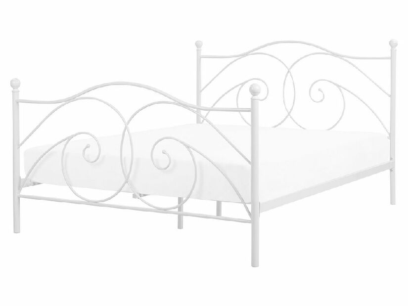 Bračni krevet 160 cm DIROU (s podnicom) (bijela)