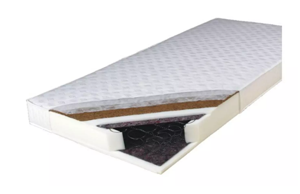 Madrac s oprugama ima jezgro od kvalitetnih bonell opruga koje su obložene s obje strane lateks-kokosovom pločom i poliuretanskom pjenom T25-15 mm. Presvlaka je prošivena antialergijskim vlakom 80 g/m². Madrac je tvrd zbog lateks ploče.
