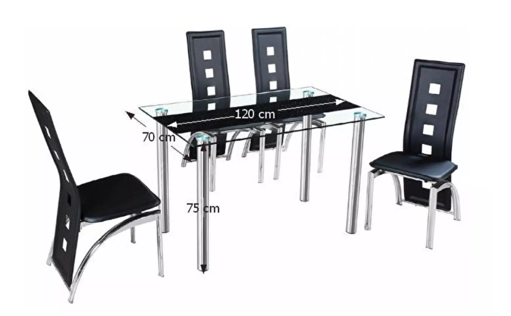 Luksuzni blagovaonski stol za četiri osobe. Možete dokupiti prikladne stolice iz našeg web shopa.
