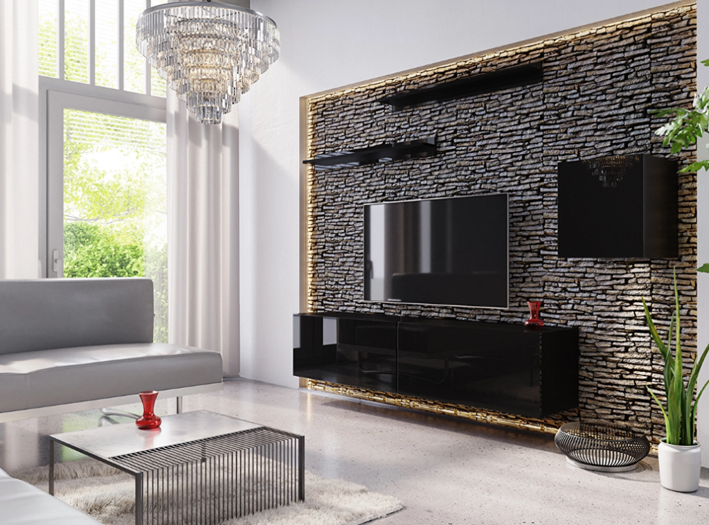 Kamen na zidu vaše dnevne sobe, učinit će vašu prostoriju elegantnom i luksuznom.