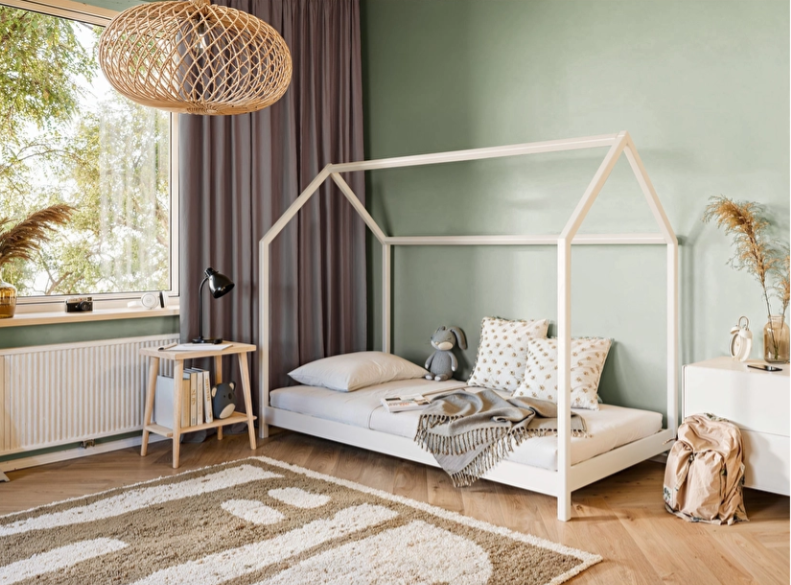 Dječji krevet 100x200 cm Lukie (bijela) (s podnicom) idealan za proljetno osvježenje dječje sobe