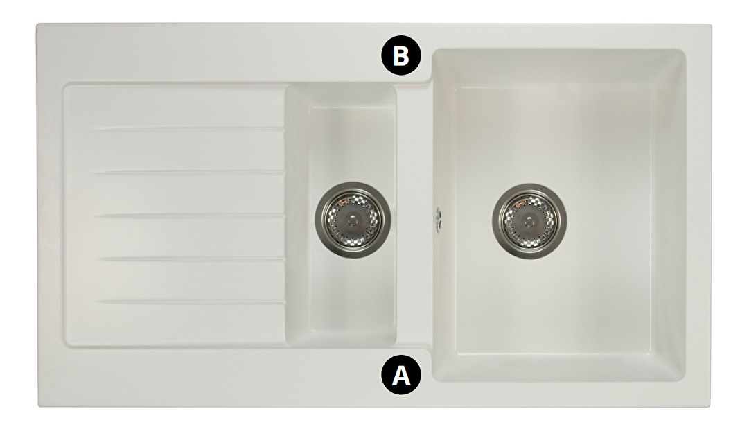 Kuhinjski sudoper Altava (bijela) (sa 2 otvora za bateriju) (L)
