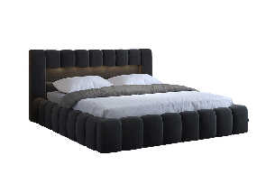 Bračni krevet 180 cm Luxa (antracit) (s podnicom, prostorom za odlaganje i LED) *rasprodaja