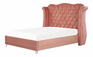 Bračni krevet 160 cm Aidan (ružičasta) (s podnicom)