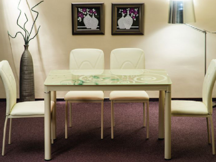 Blagovaonski stol 80 cm Damion (krem + krem) (za 4 osobe)