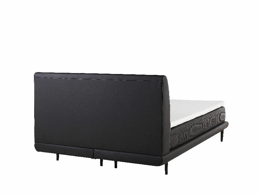 Kontinentalni krevet 140 cm MADOM (sintetička koža) (crna) (s podnicom i madracem)