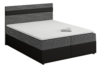 Bračni krevet Boxspring 180x200 cm Mimosa (s podnicom i madracem) (crna + tamno siva)  *rasprodaja 