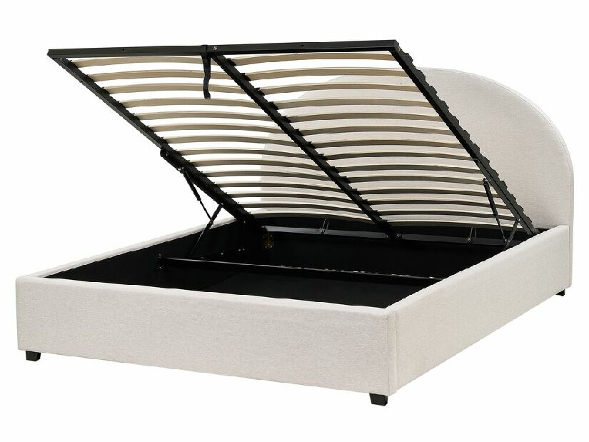 Bračni krevet 160 cm Verena (svijetlobež) (s podnicom i prostorom za odlaganje)
