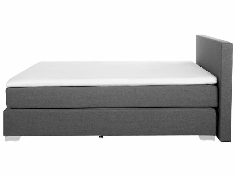 Kontinentalni krevet 180 cm PRESS (poliester) (siva) (s madracem i prostorom za odlaganje)