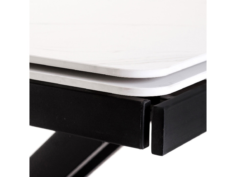 Blagovaonski stol Hefin-450m-BK (crna + bijela) (za 4 do 6 osoba)