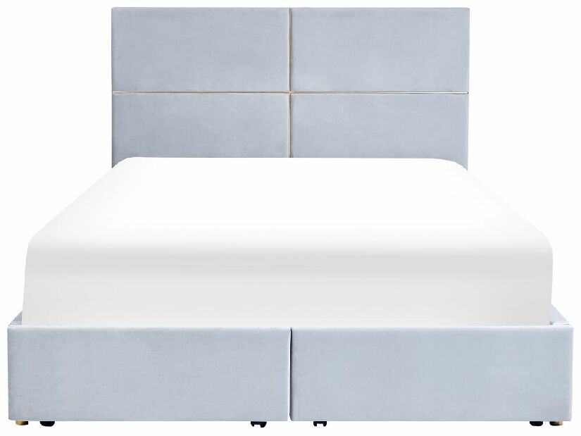 Bračni krevet 160 cm Vissarion (siva) (s podnicom i prostorom za odlaganje)
