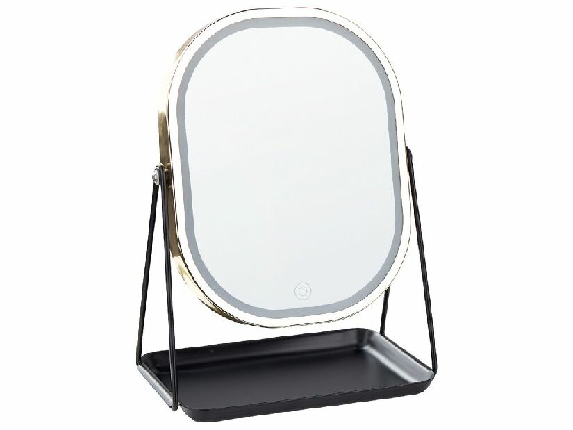 Kozmetičko ogledalo Dinora (zlatna) (s LED rasvjetom)