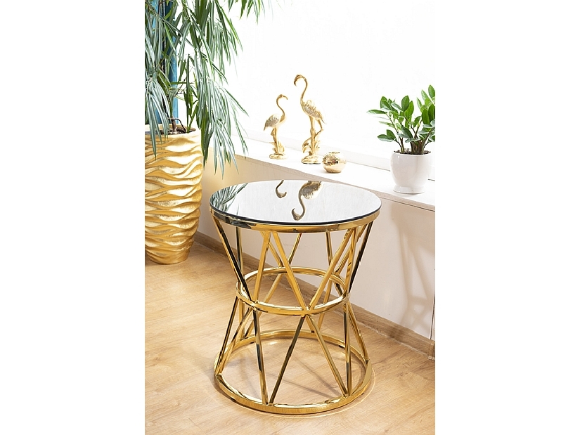Stolić za kavu Carroll (staklo + zlatna)
