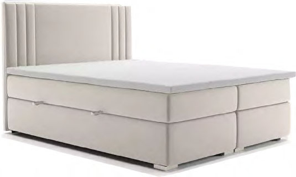 Bračni krevet Boxspring 180 cm Morcano (s prostorom za odlaganje) (kremasti) *rasprodaja