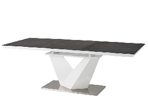 Blagovaonski stol na razvlačenje 120-180 cm Allegra (crna + bijela) (za 4 do 8 osoba)