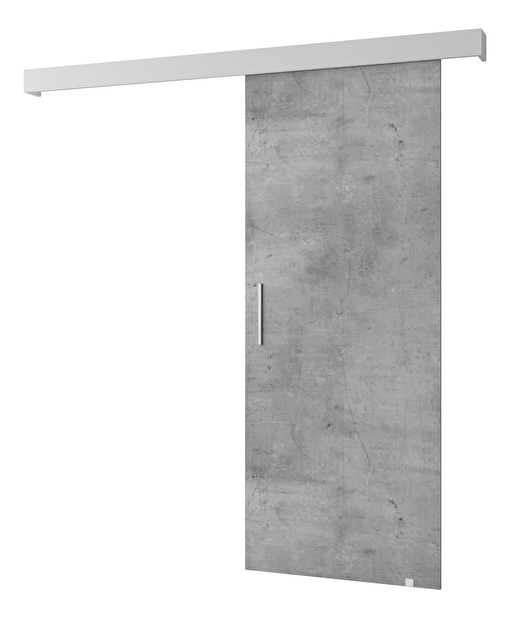Klizna vrata 90 cm Sharlene I (beton + bijela mat + srebrna)