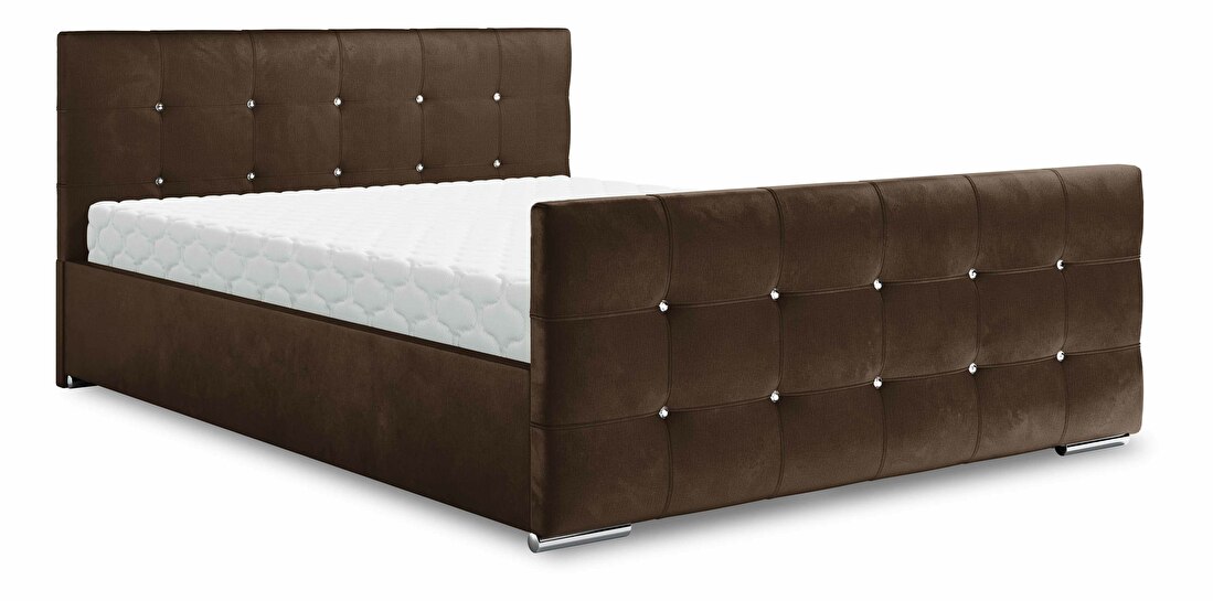 Bračni krevet 160 cm Darrin (smeđa) (s podnicom i prostorom za odlaganje)