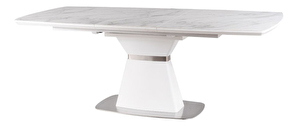 Blagovaonski stol na razvlačenje 160-210 cm Shirly (bijela + mramor bijeli) (za 8 i više osoba)