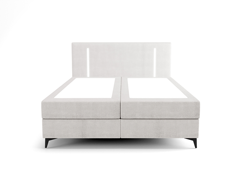Bračni krevet 160 cm Ortega Bonell (siva) (s podnicom, s prostorom za odlaganje) (s LED rasvjetom)