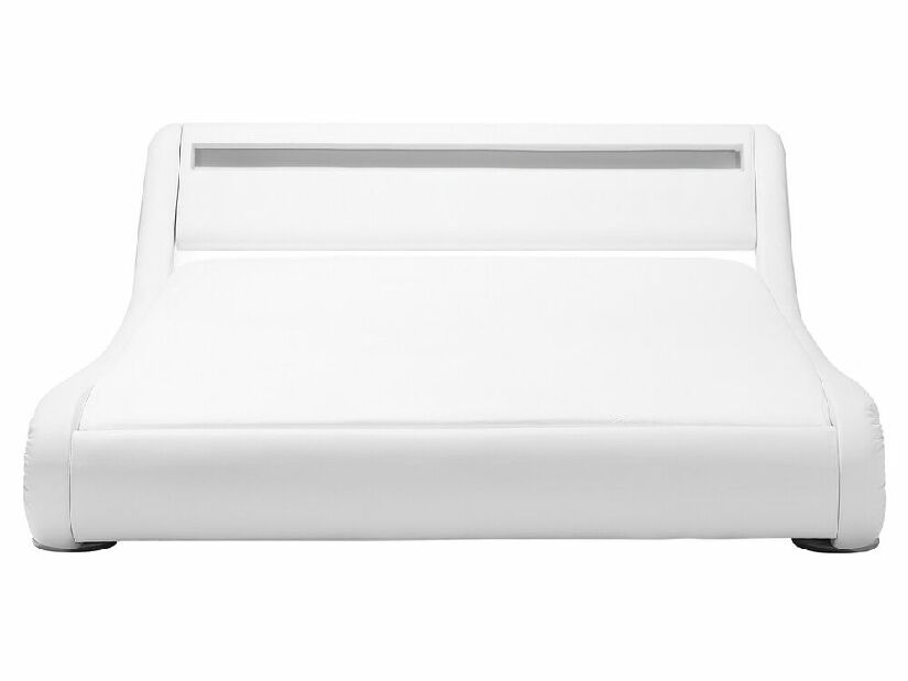 Bračni vodeni krevet 160 cm Anais (bijela ekokoža) (s podnicom a madracem)