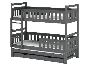 Dječji krevet 90 x 200 cm KARLA (s podnicom i prostorom za odlaganje) (grafit)