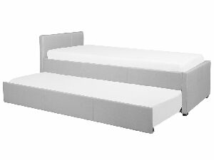 Jednostruki krevet 90 cm MERMAID (poliester) (siva) (s podnicom)