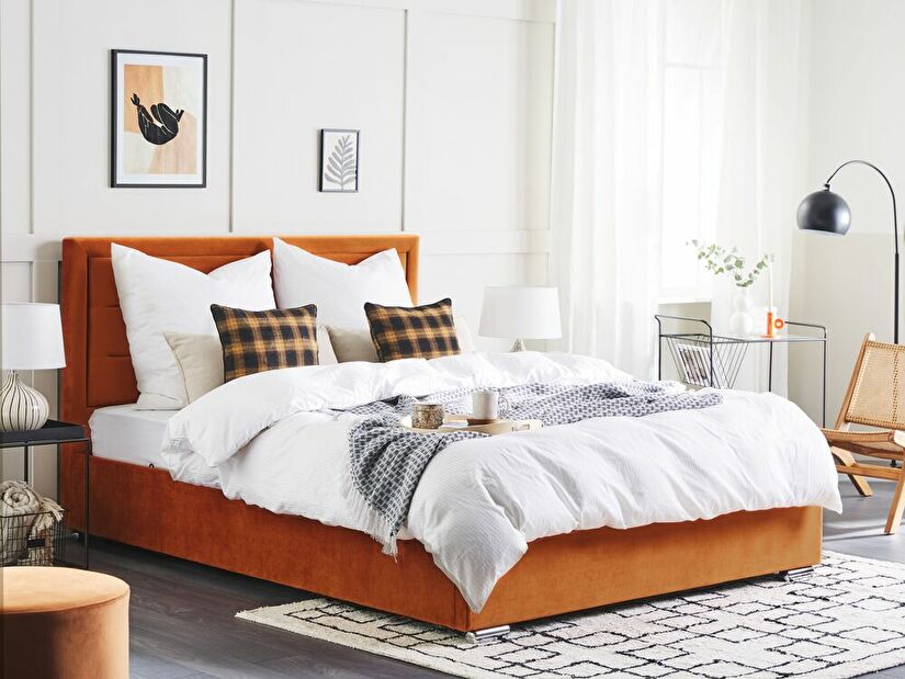Bračni krevet 140 cm Ruthine (narančasta) (s podnicom i prostorom za odlaganje)