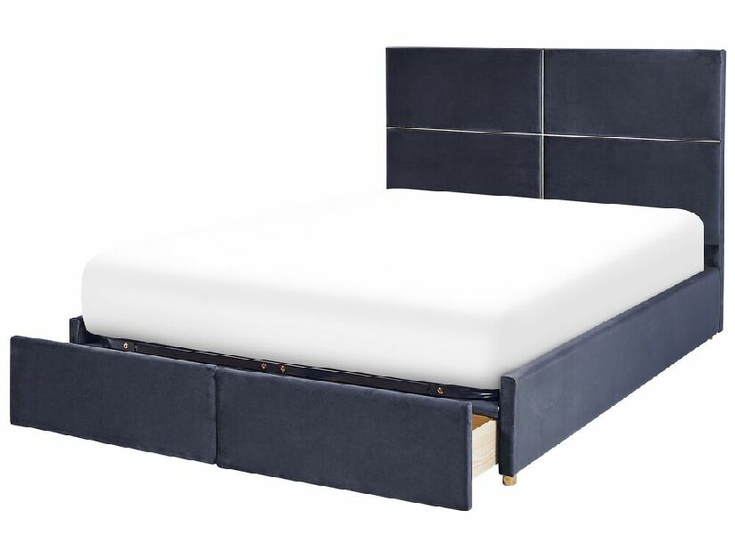 Bračni krevet 160 cm Vissarion (crna) (s podnicom i prostorom za odlaganje)