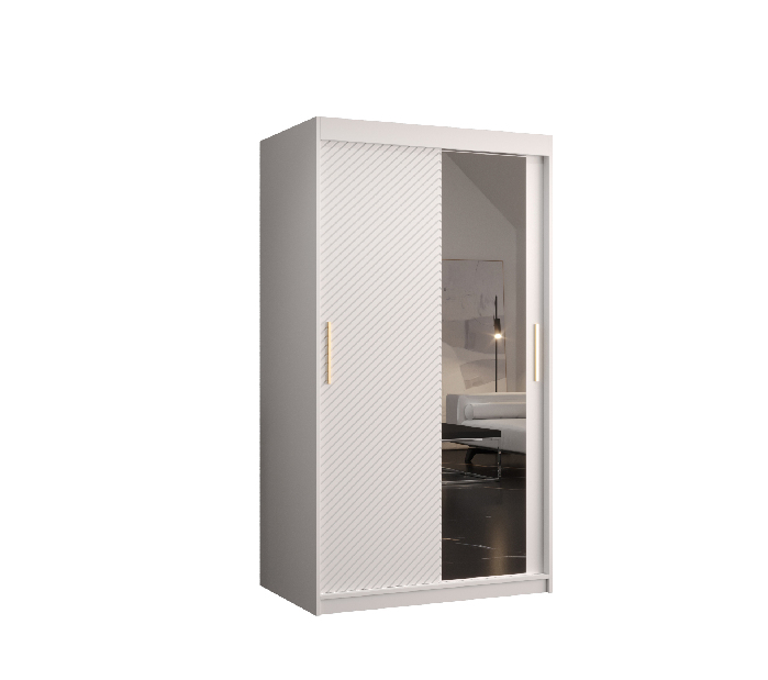 Ormar za garderobu s ogledalom 120 cm Riana Slimo 2 120 (bijela)