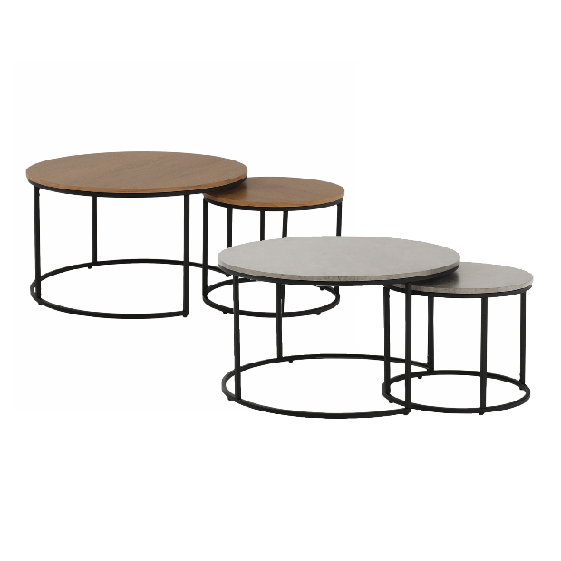 Set stolića za kavu 2 kom. Ilak (beton + crna)