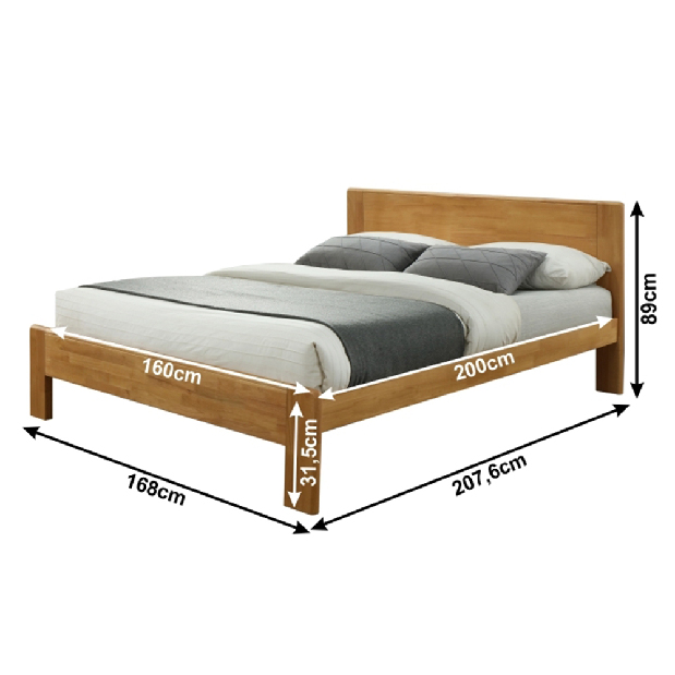 Bračni krevet 160 cm Kastin (S podnicom) 