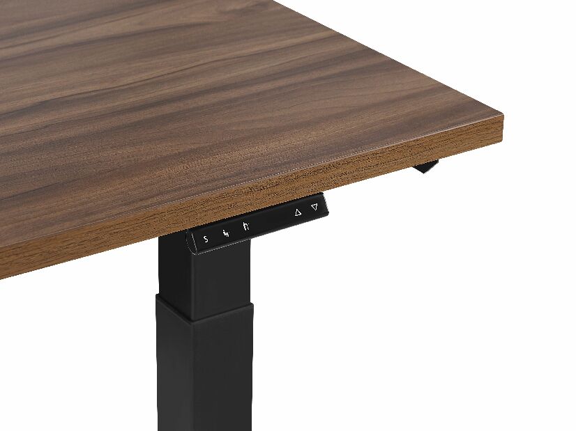 Pisaći stol- DESIRA II (160x72 cm) (tamno smeđa + crna) (el. podesiv)