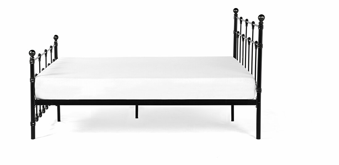 Bračni krevet 160 cm LUXO (s podnicom) (crna)