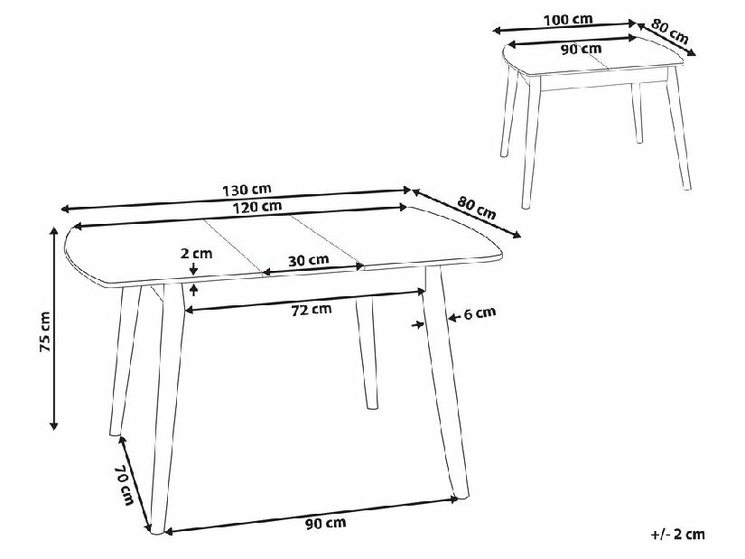 Blagovaonski stol Tommino (tamno drvo) (za 4 osobe)
