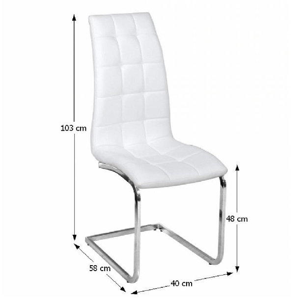 Blagovaonska stolica Cli (bijela + krom) 