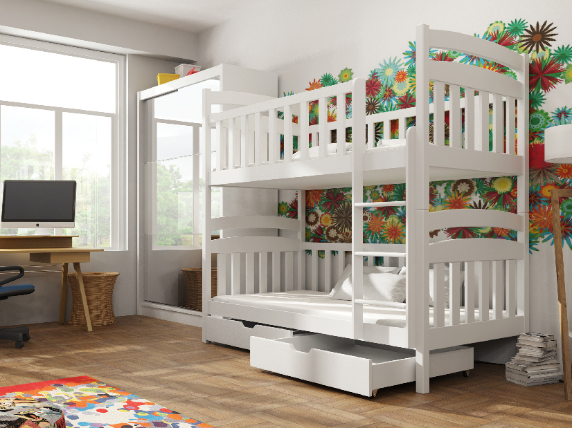 Dječji krevet 90 x 190 cm Marlo (s podnicom i prostorom za odlaganje) (bijela)