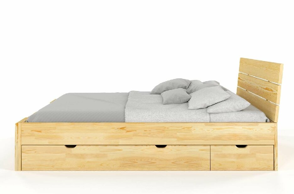Bračni krevet 200 cm Naturlig -Tosen High Drawers (borovina)