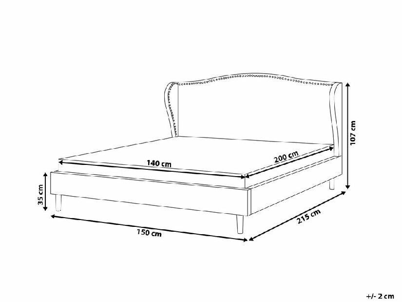 Bračni krevet 140 cm COLLETTE (s podnicom) (bež)
