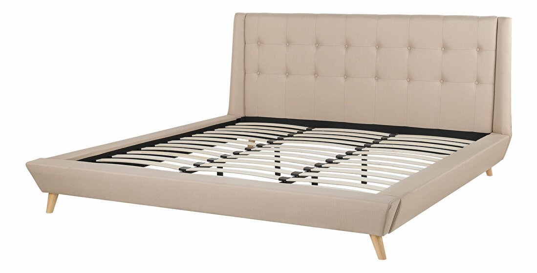 Bračni krevet 180 cm TURIN (s podnicom) (bež)