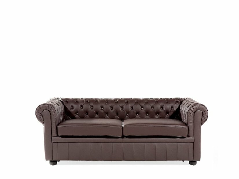 Kožna sofa trosjed Chichester (smeđa)