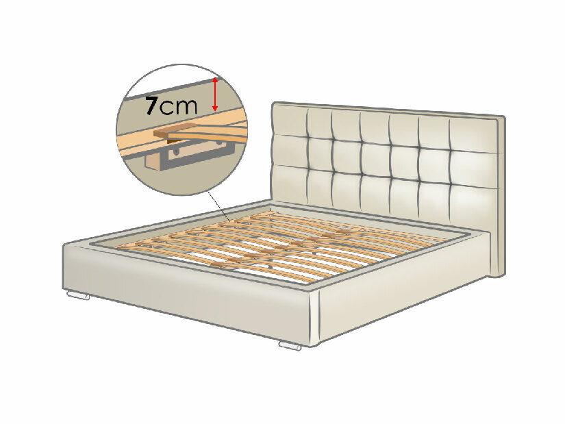 Tapeciran krevet s prostorom za odlaganje Mirjan Mikael (160x200) (Rico 19)