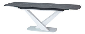 Blagovaonski stol na razvlačenje 160-220 cm Carmen (crna + bijela) (za 8 i više osoba)